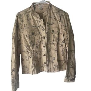 Christopher‎ & Banks Vintage Size Small Novelty Print Fall Rain Print Jacket